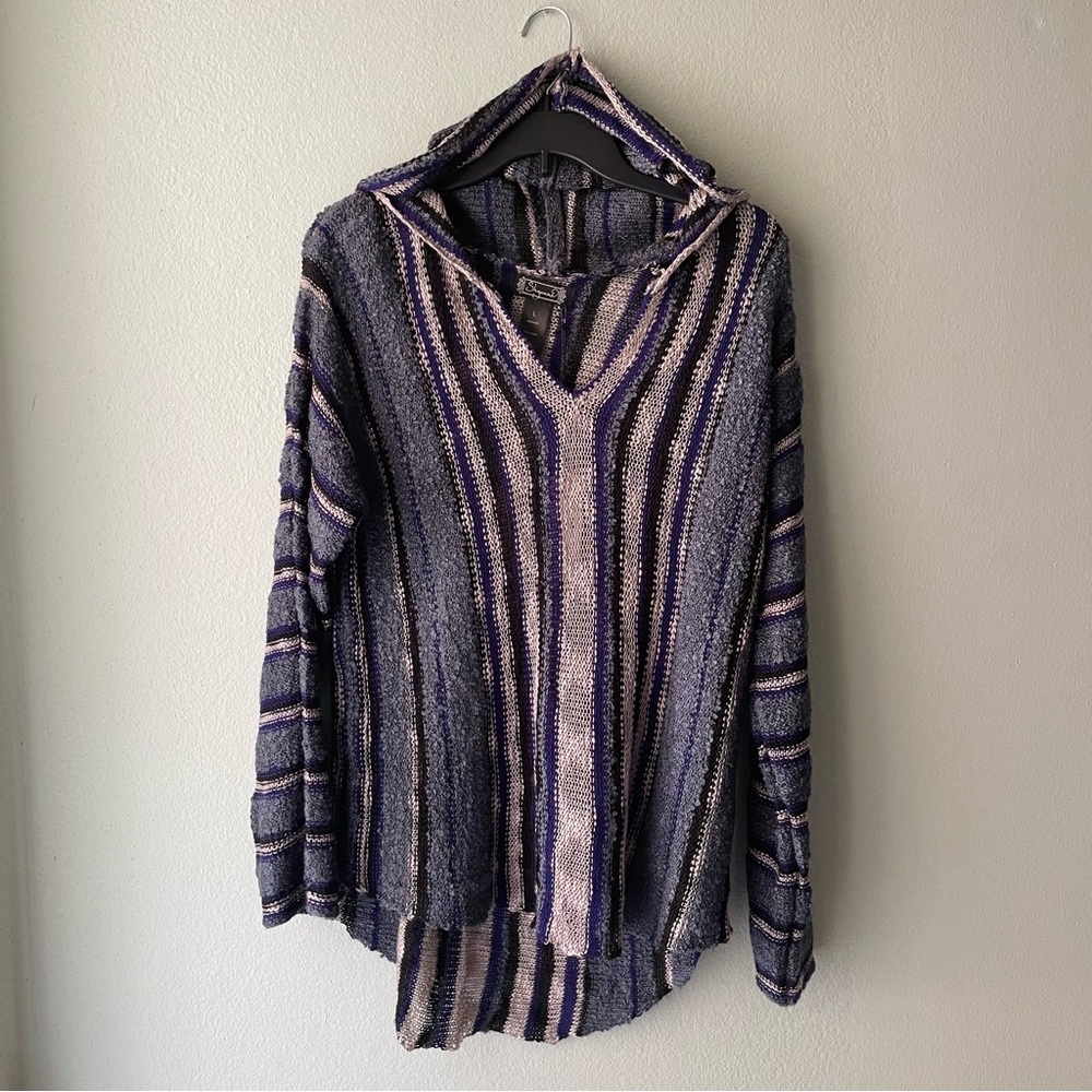 Shyanne Blue & Purple Striped Baja Hoodie